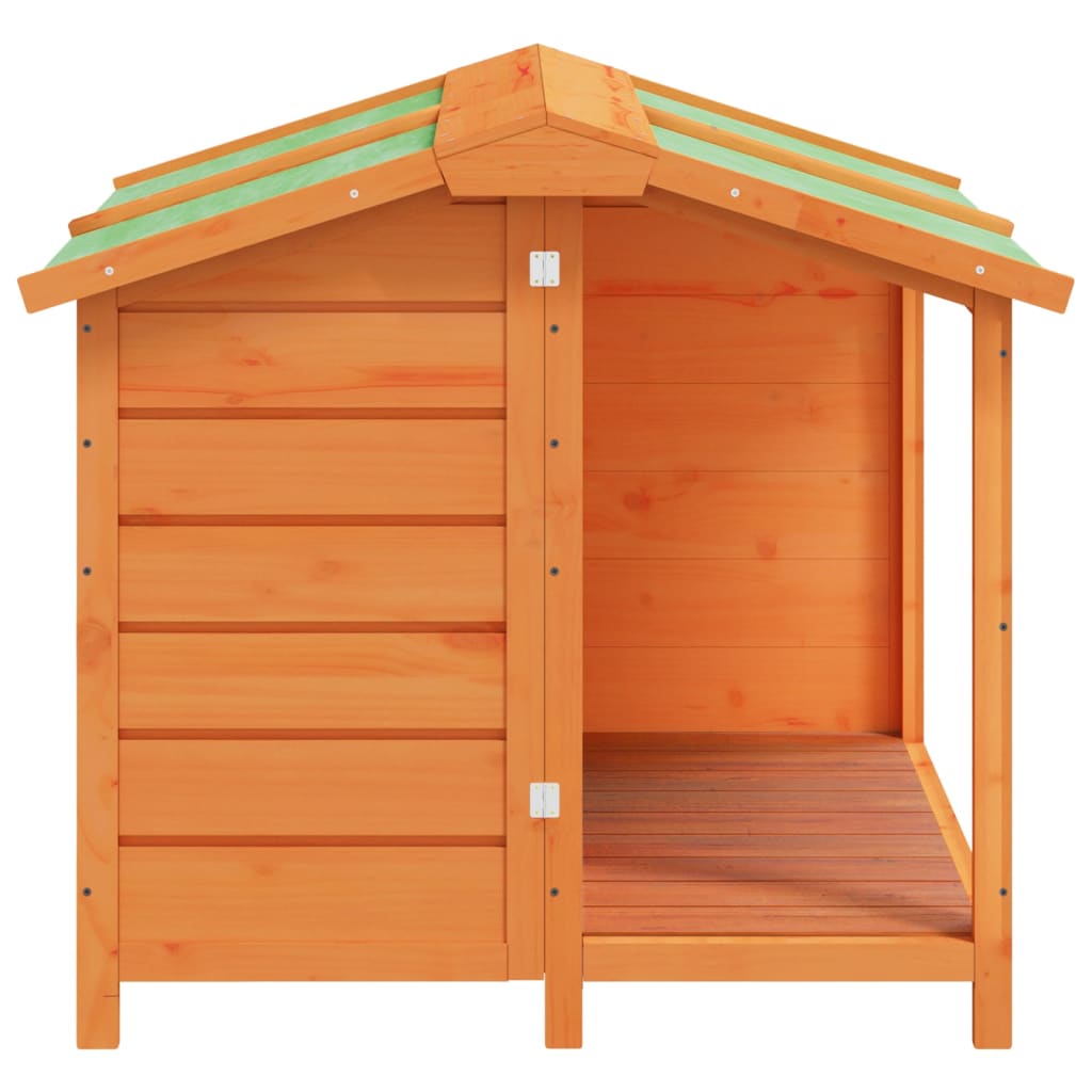 vidaXL Dog Kennel Brown 37.8"x34.3"x31.7" Solid Wood Pine
