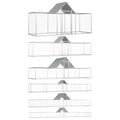 vidaXL Chicken Cage Walk-in Chicken Coop Pen Poultry Cage Galvanized Steel